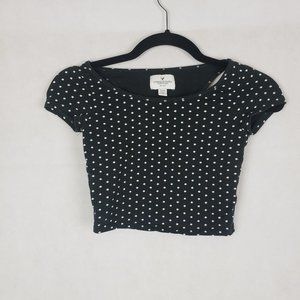American Eagle polka dot crop top xs